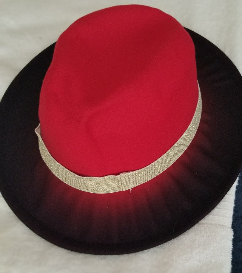 2 Tone Hat - Red and Black