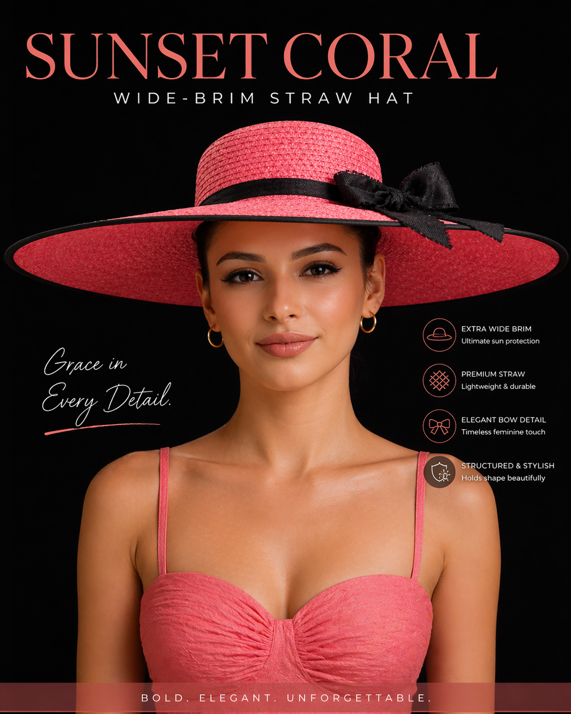 Signature Wide-Brim Straw Sun Hats – Elegant Summer Protection Collection