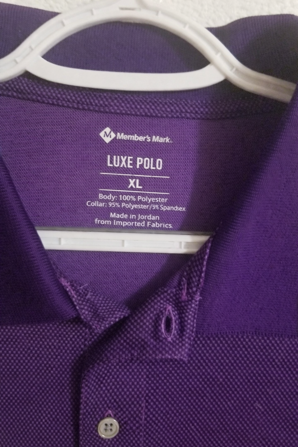 Member’s Mark Luxe Polo Shirt XL – Grape Purple Performance Stretch Golf Polo