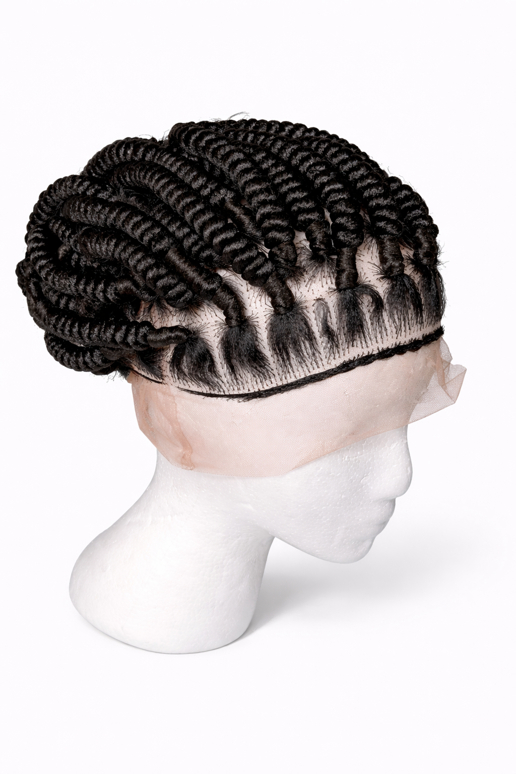 Handmade Criss Cross Cornrow Lace Front Braided Wig Black Unit