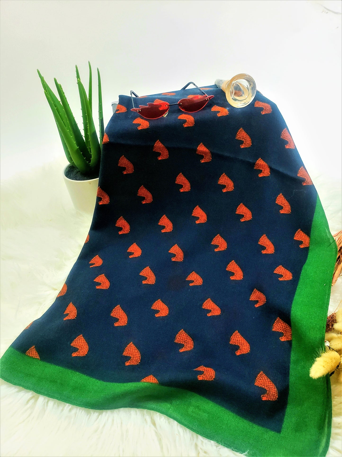 Horse Head Motif Scarf