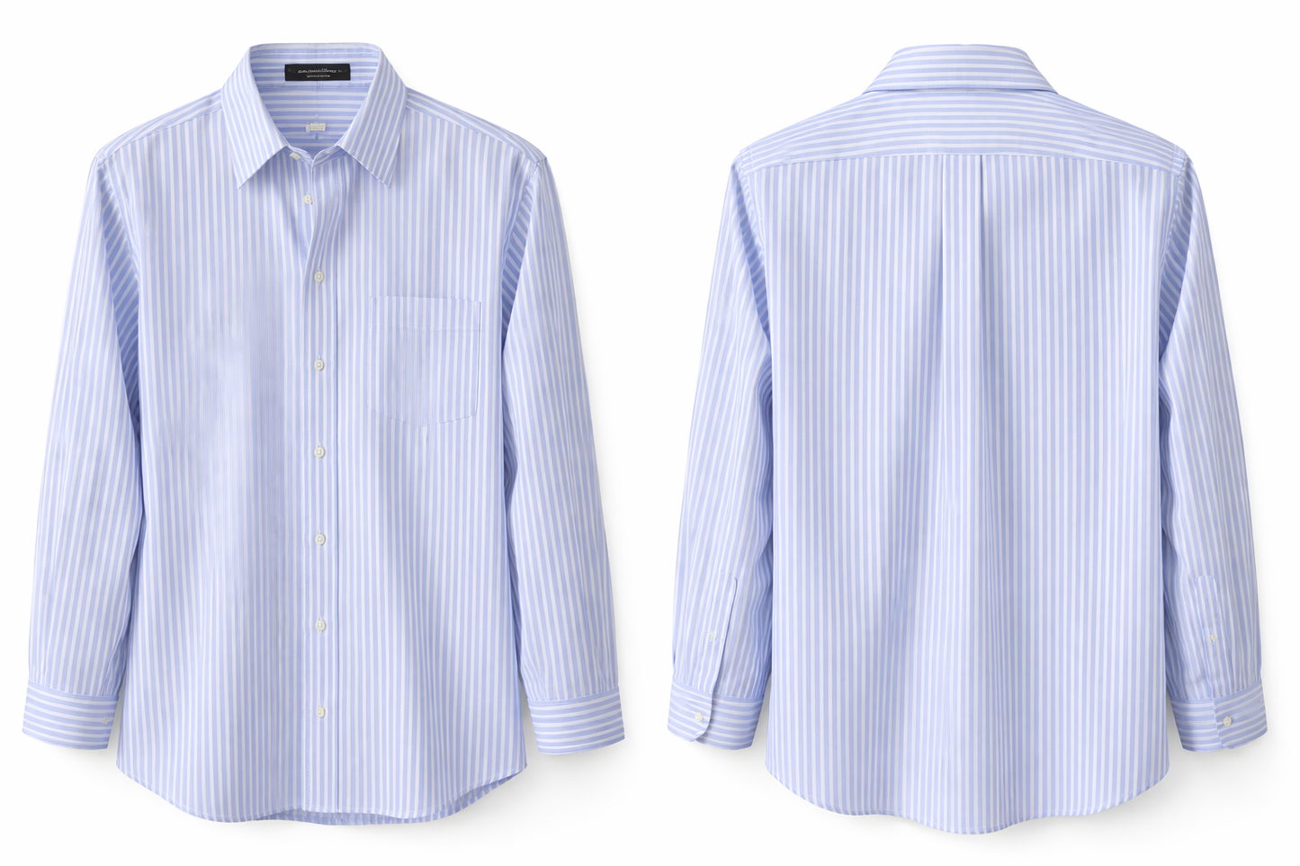 Sky Blue Bold Stripe Dress Shirt – Stafford Essential (Excellent Pre-Owned)