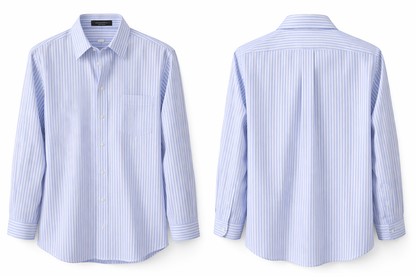 Sky Blue Bold Stripe Dress Shirt – Stafford Essential (Excellent Pre-Owned)