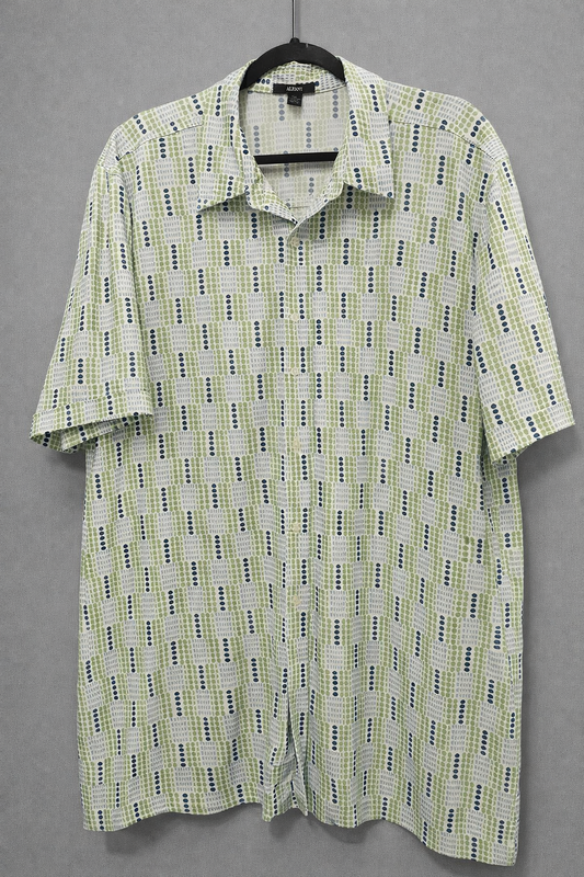 ALFANI XXL Designer Print Shirt – Luxury Casual Fit | Bold Green Pattern | Statement Summer Essential