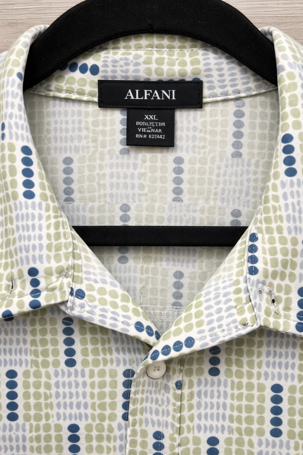 ALFANI XXL Designer Print Shirt – Luxury Casual Fit | Bold Green Pattern | Statement Summer Essential