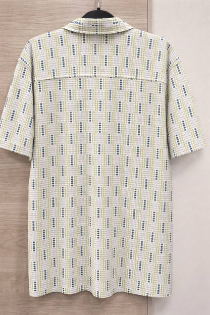 ALFANI XXL Designer Print Shirt – Luxury Casual Fit | Bold Green Pattern | Statement Summer Essential