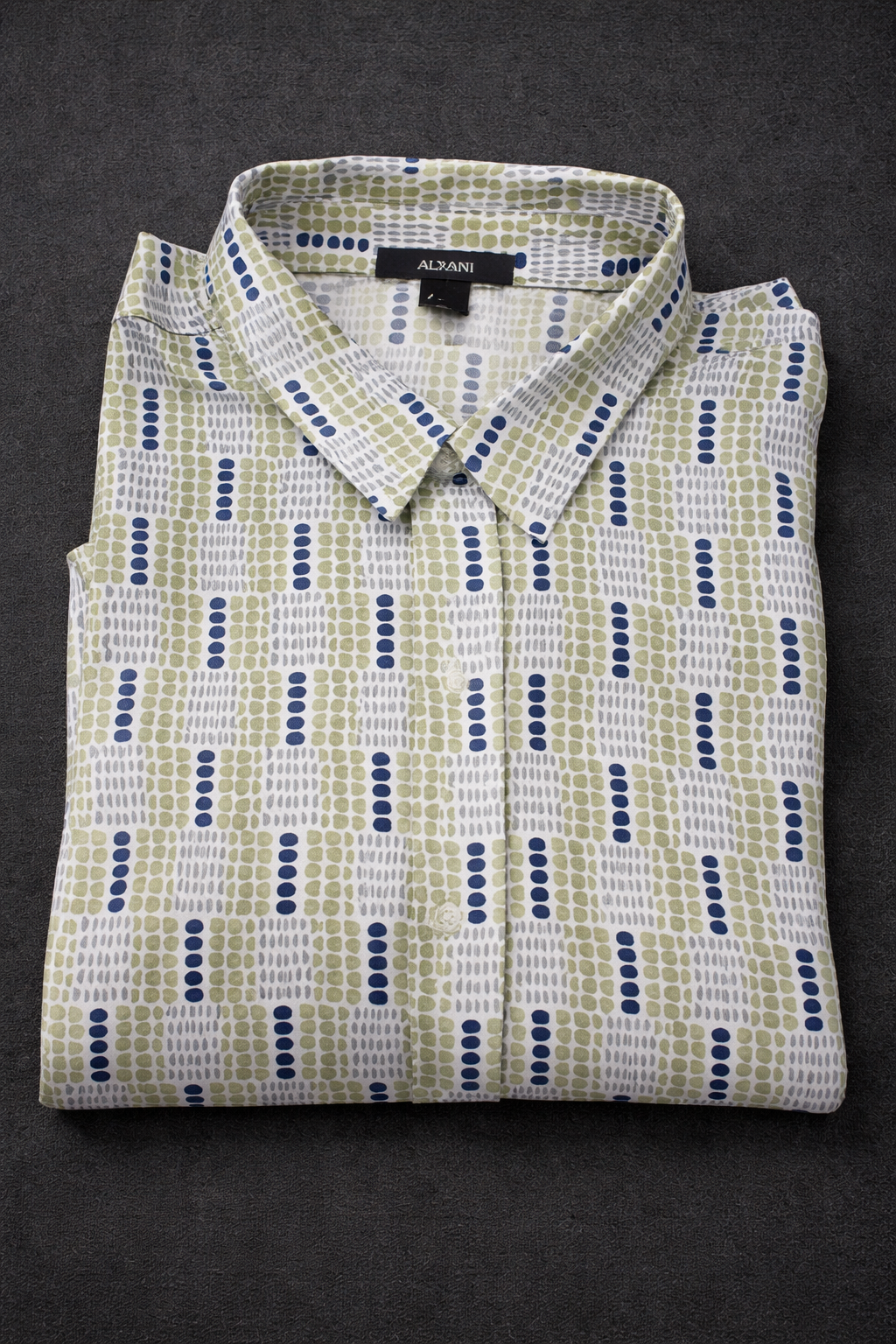 ALFANI XXL Designer Print Shirt – Luxury Casual Fit | Bold Green Pattern | Statement Summer Essential
