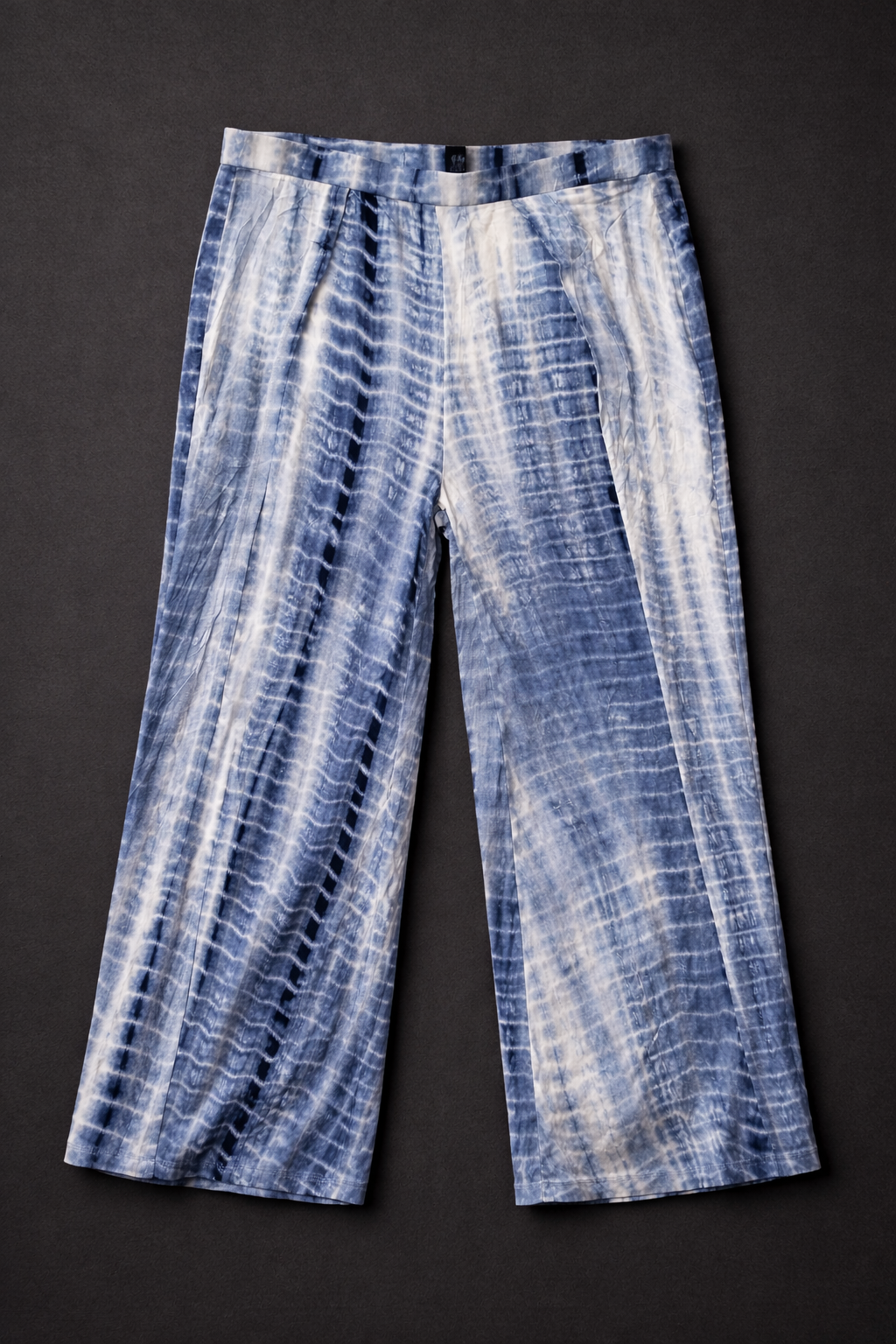 Women’s 1XL Flowy Tie-Dye Wide Leg Pants with Side Slits – Boho Chic High Waist Lounge Trousers