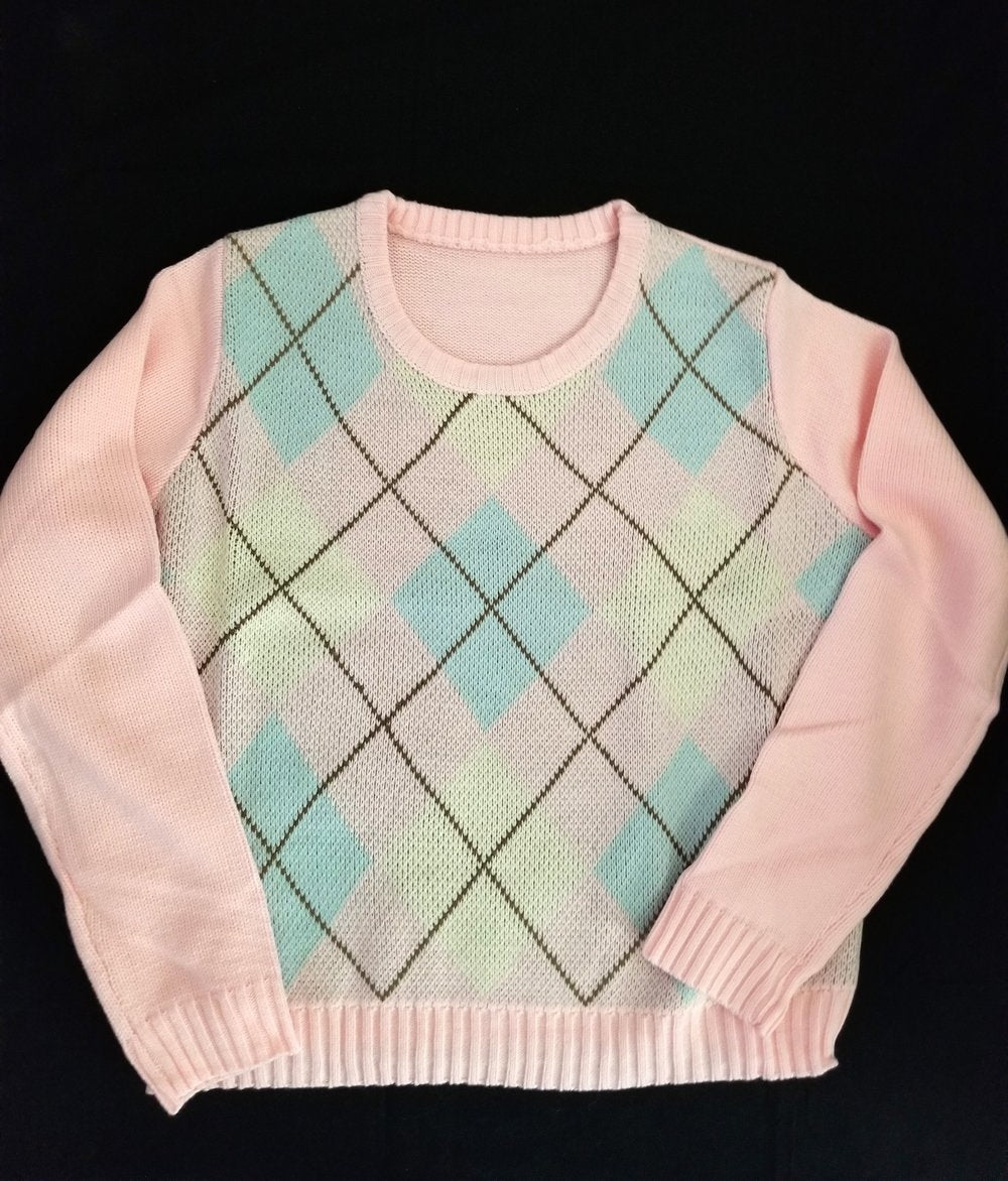 Geometric Knit Sweater Top – Refined Luxury Sweater