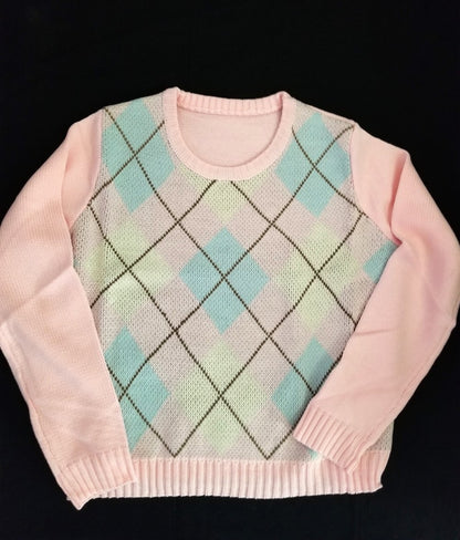 Geometric Knit Sweater Top – Refined Luxury Sweater