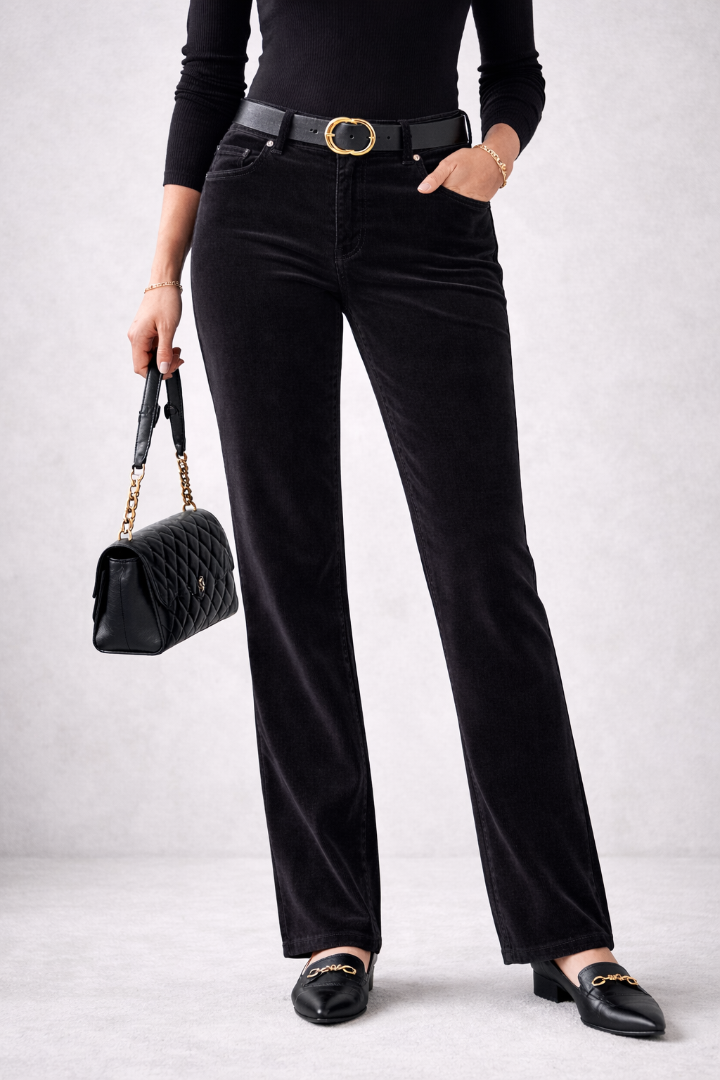 Black Corduroy Jeans-BandolinoBlu Black Jeans