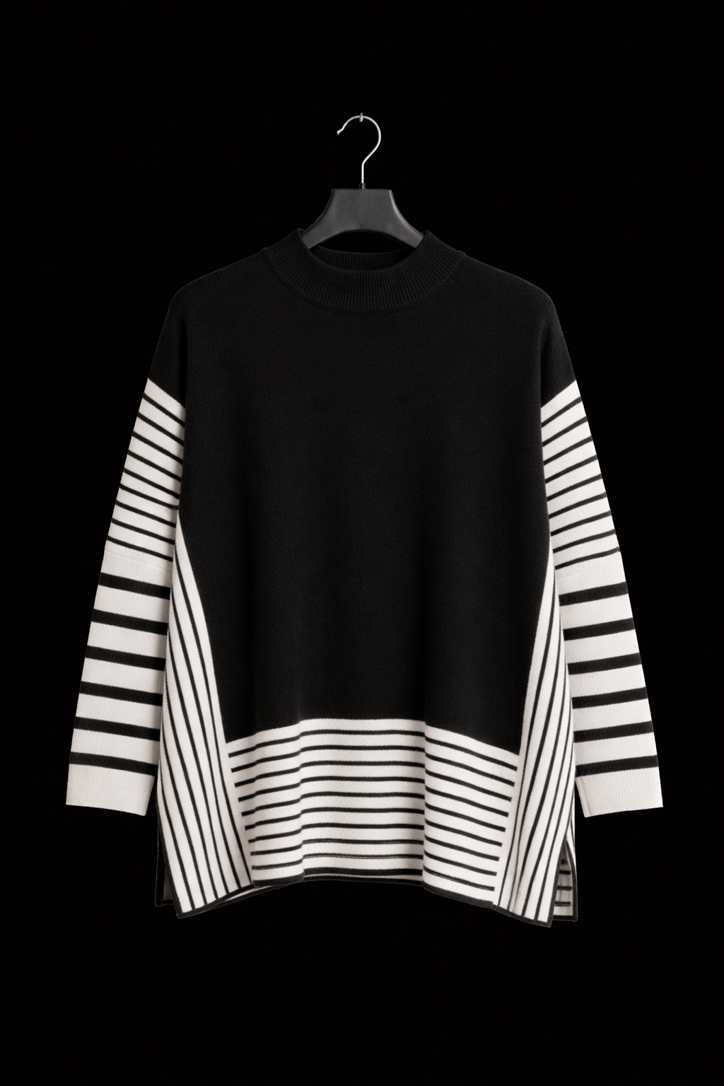 Modern Luxe Stripe Poncho – Women's Cozy Luxury Wrap