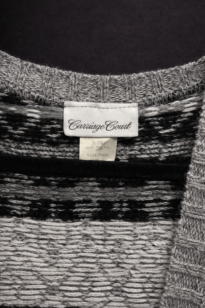 Carriage Court Fair Isle Knit Sweater Vest – Grey Multi Pattern