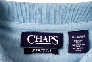 Chaps Stretch Polo Shirt XL-Light Blue Stripe-Short Sleeve Classic Fit