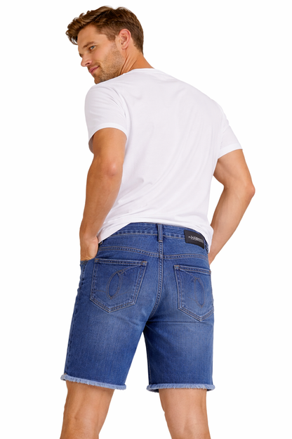 Calvin Klein Denim Shorts – Classic Blue Frayed Hem Premium Fit