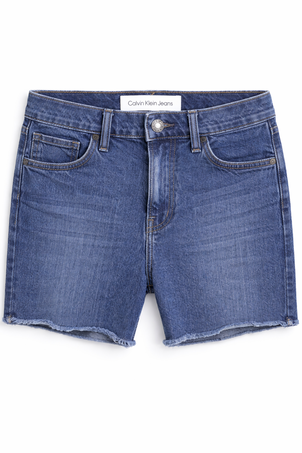 Calvin Klein Denim Shorts – Classic Blue Frayed Hem Premium Fit
