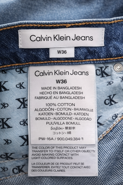 Calvin Klein Denim Shorts – Classic Blue Frayed Hem Premium Fit