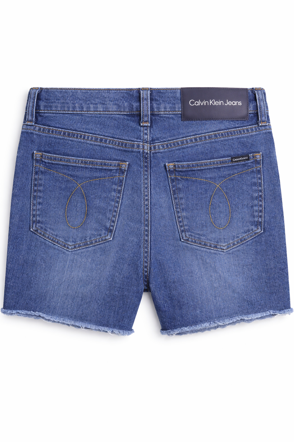 Calvin Klein Denim Shorts – Classic Blue Frayed Hem Premium Fit