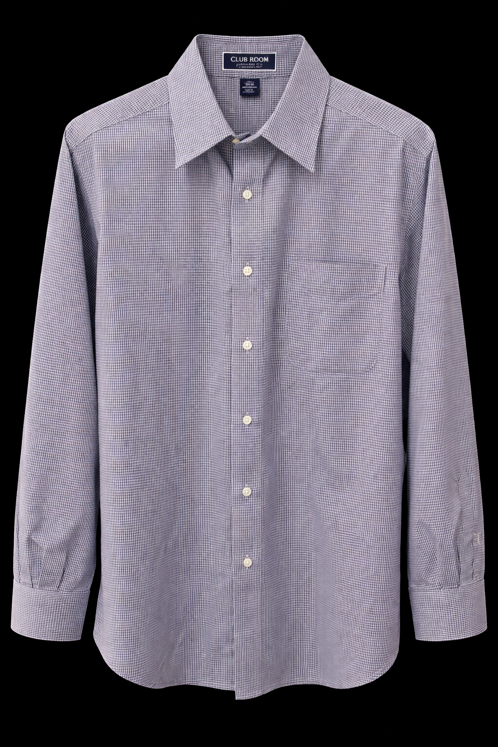 Classic Blue Check Cotton Shirt – Club Room Performance Fit