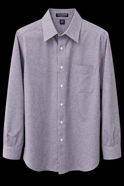 Classic Blue Check Cotton Shirt – Club Room Performance Fit