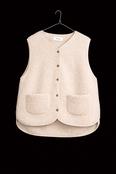 Unisex Sherpa Fleece Vest – Classic Old School Waistcoat