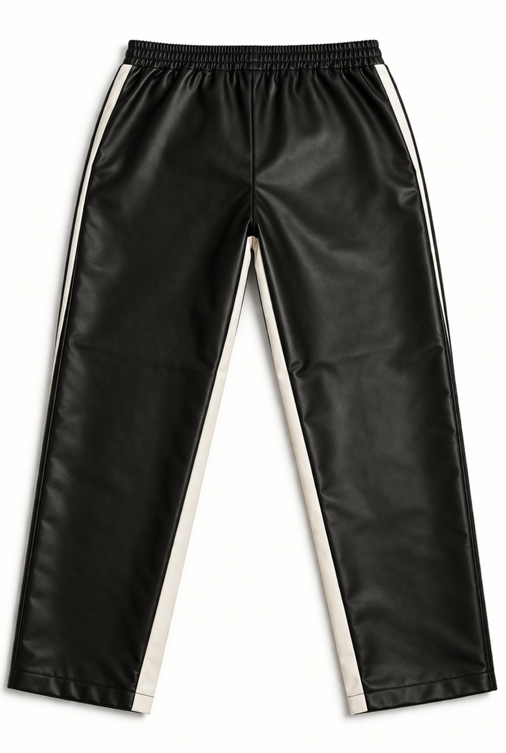 Manfinity XL Black Faux Leather Cross Pants Stretch Unisex Streetwear