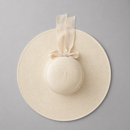 Luxury Wide-Brim Sun Protection Hats – Matching Ribbon Summer Collection | Elegant UV Shield Fashion Hats for Women