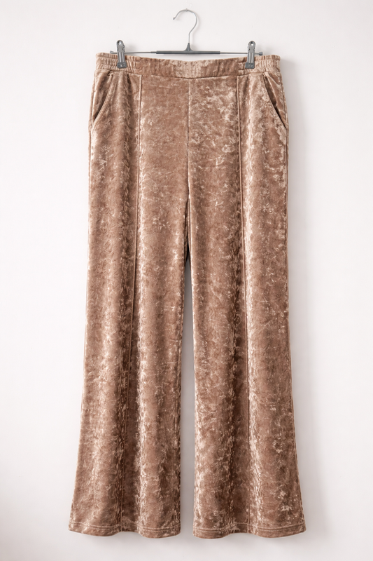 SERRA Women’s Crushed Velvet Wide Leg Pants