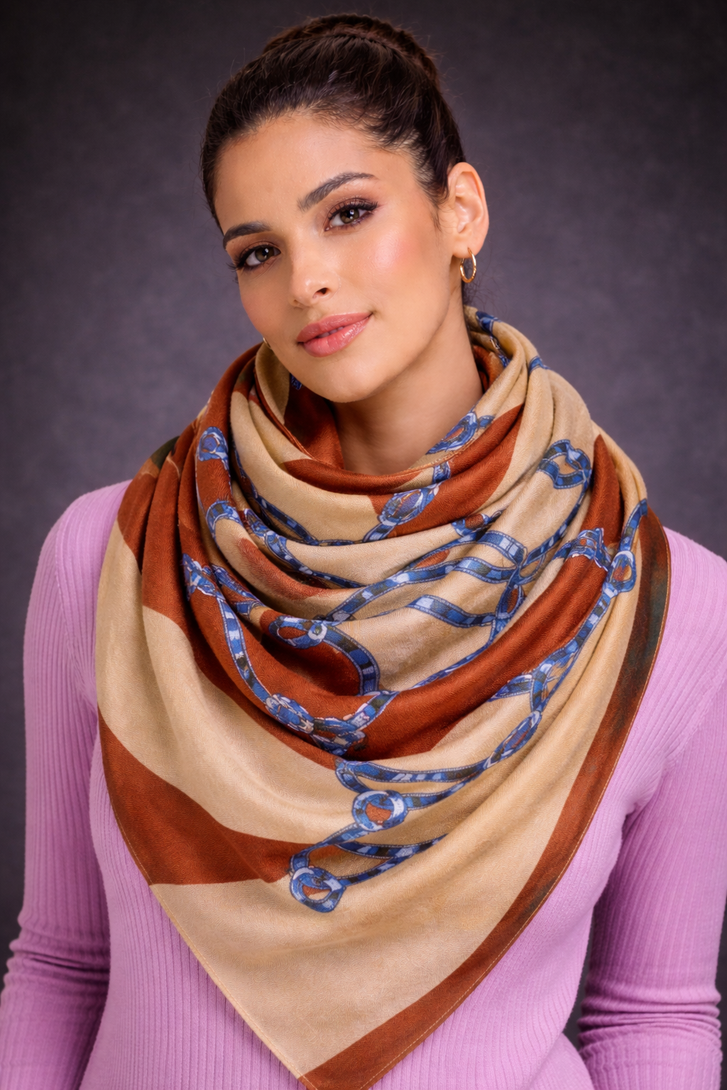 Women's Patterned Viscose Scarf – Lightweight Soft Fashion Wrap