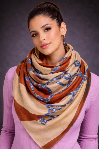 Women's Patterned Viscose Scarf – Lightweight Soft Fashion Wrap