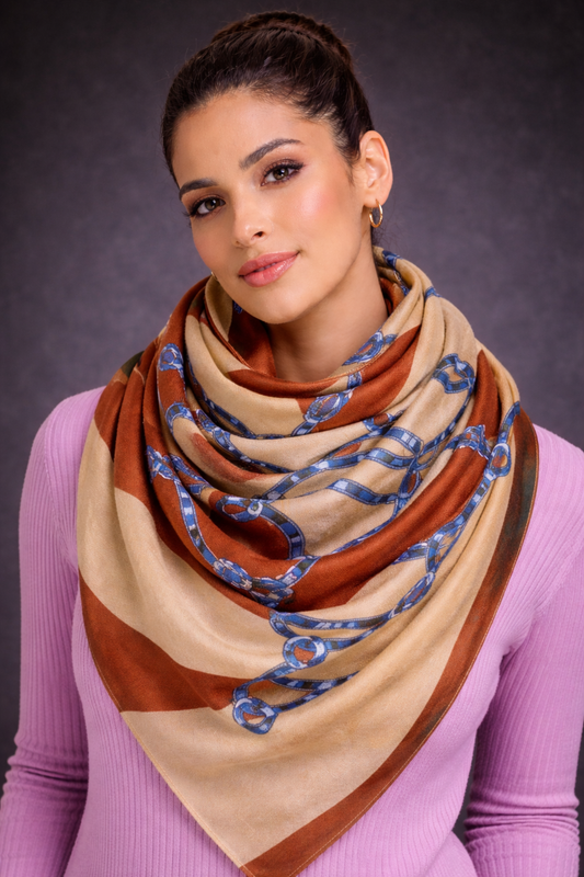 Women's Patterned Viscose Scarf – Lightweight Soft Fashion Wrap