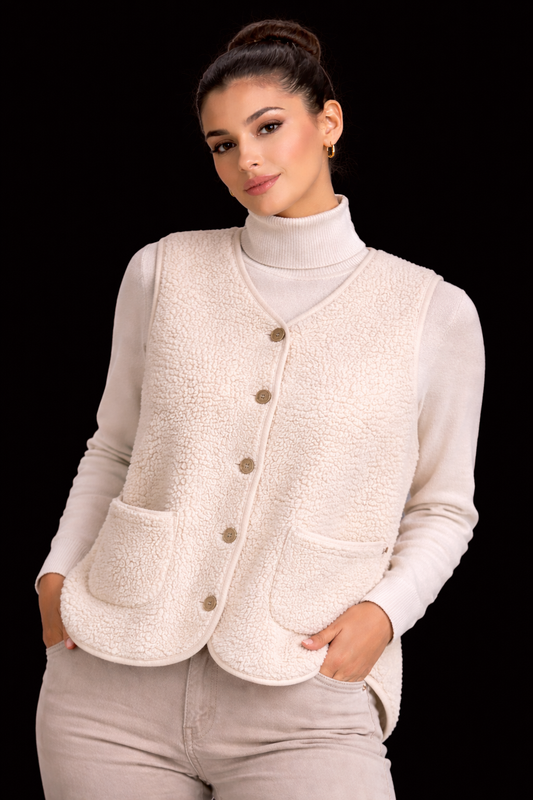 Sherpa Fleece Vest Unisex style fleece vest, Old school waistcoat.