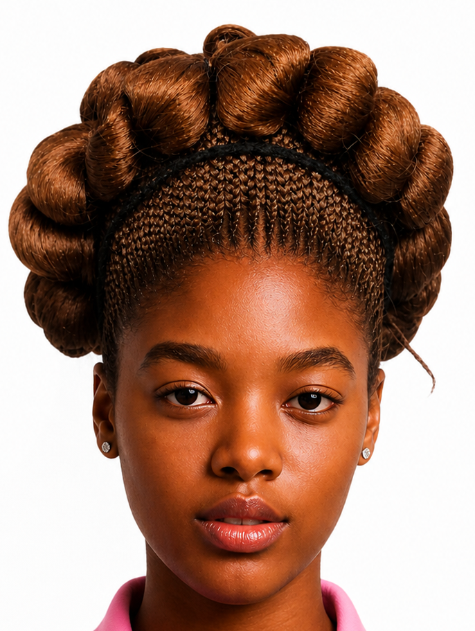 Signature Crown Bantu Wig – Luxury Sculpted Braided Style