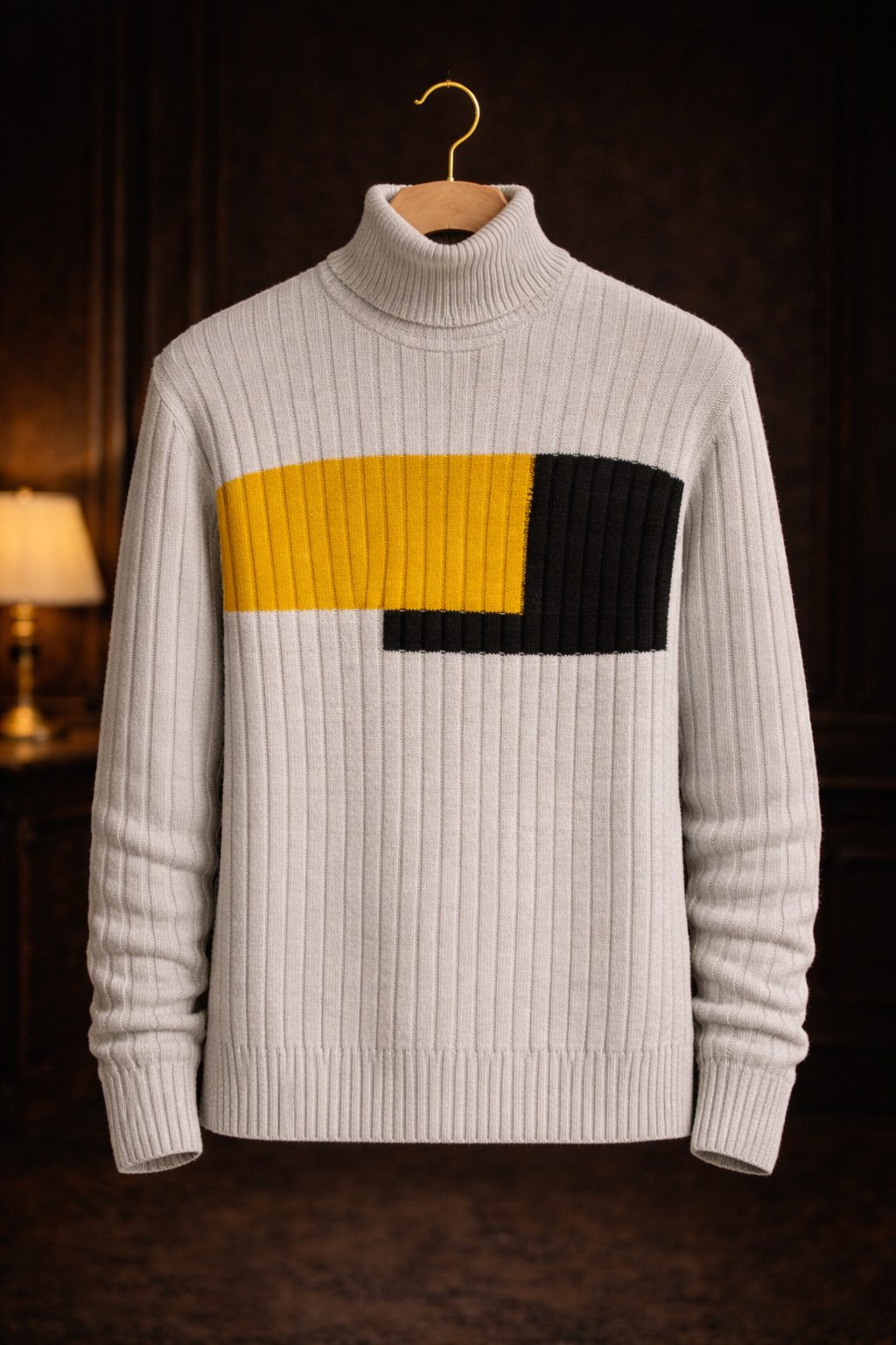 Men's Modern Luxe Colorblock Turtleneck Sweater – Premium Knit