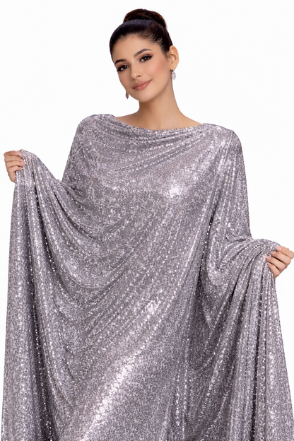 Signature Grey Sequin Fabric | Sophisticated Sparkle for Designers