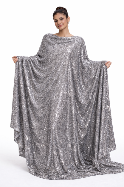 Signature Grey Sequin Fabric | Sophisticated Sparkle for Designers