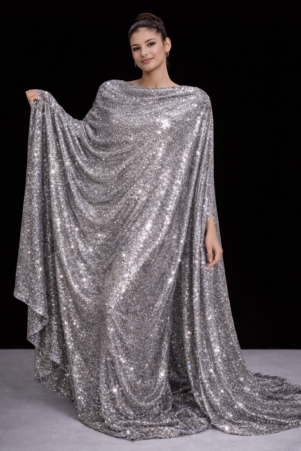 Signature Grey Sequin Fabric | Sophisticated Sparkle for Designers
