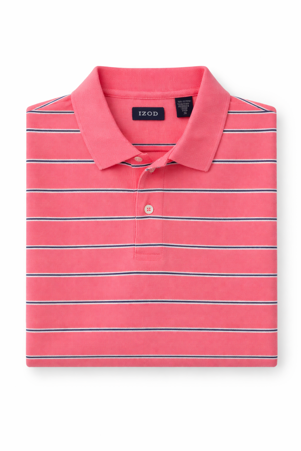 IZOD Coral Striped Polo Shirt – Men's XL Cotton Classic Fit