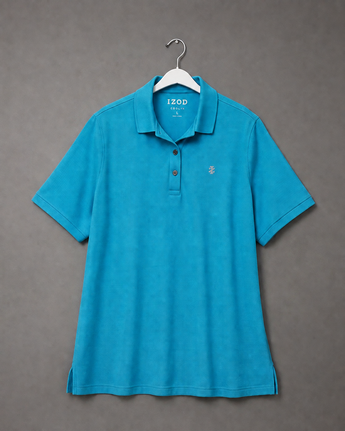 IZOD Cool FX Men’s Polo Shirt – Large Turquoise Blue Performance Golf Shirt