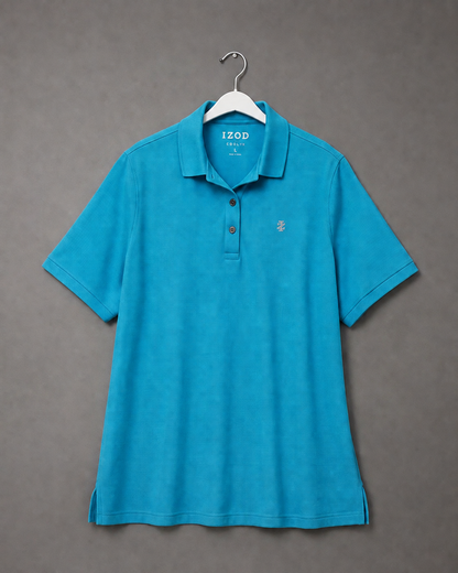 IZOD Cool FX Men’s Polo Shirt – Large Turquoise Blue Performance Golf Shirt