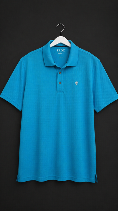 IZOD Cool FX Men’s Polo Shirt – Large Turquoise Blue Performance Golf Shirt