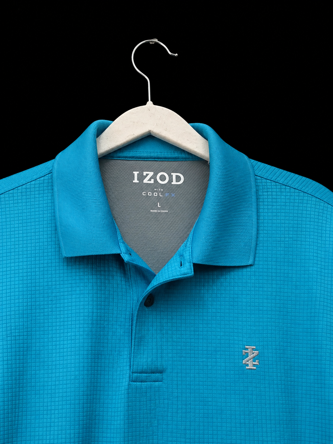 IZOD Cool FX Men’s Polo Shirt – Large Turquoise Blue Performance Golf Shirt