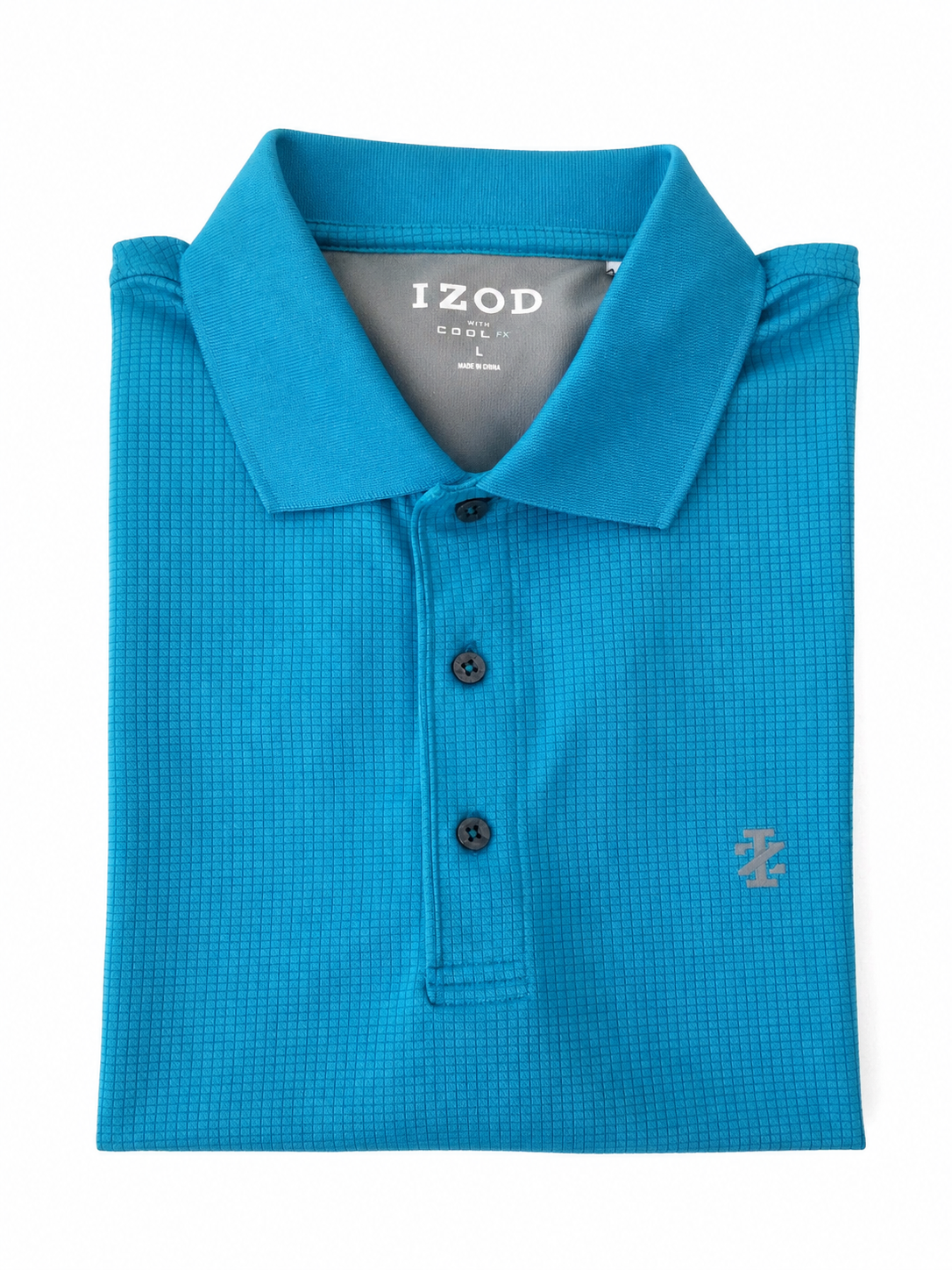 IZOD Cool FX Men’s Polo Shirt – Large Turquoise Blue Performance Golf Shirt