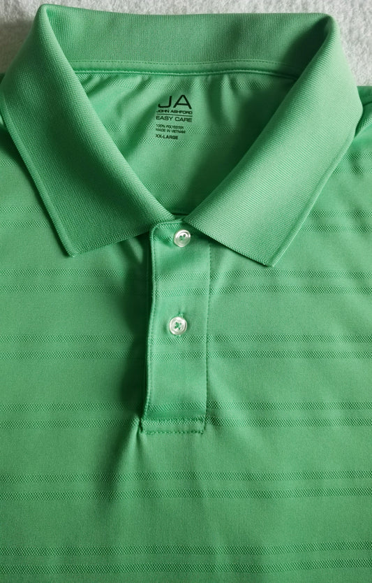 JA John Ashford Seafoam Green Polo Shirt XXL Easy Care Polyester Men's