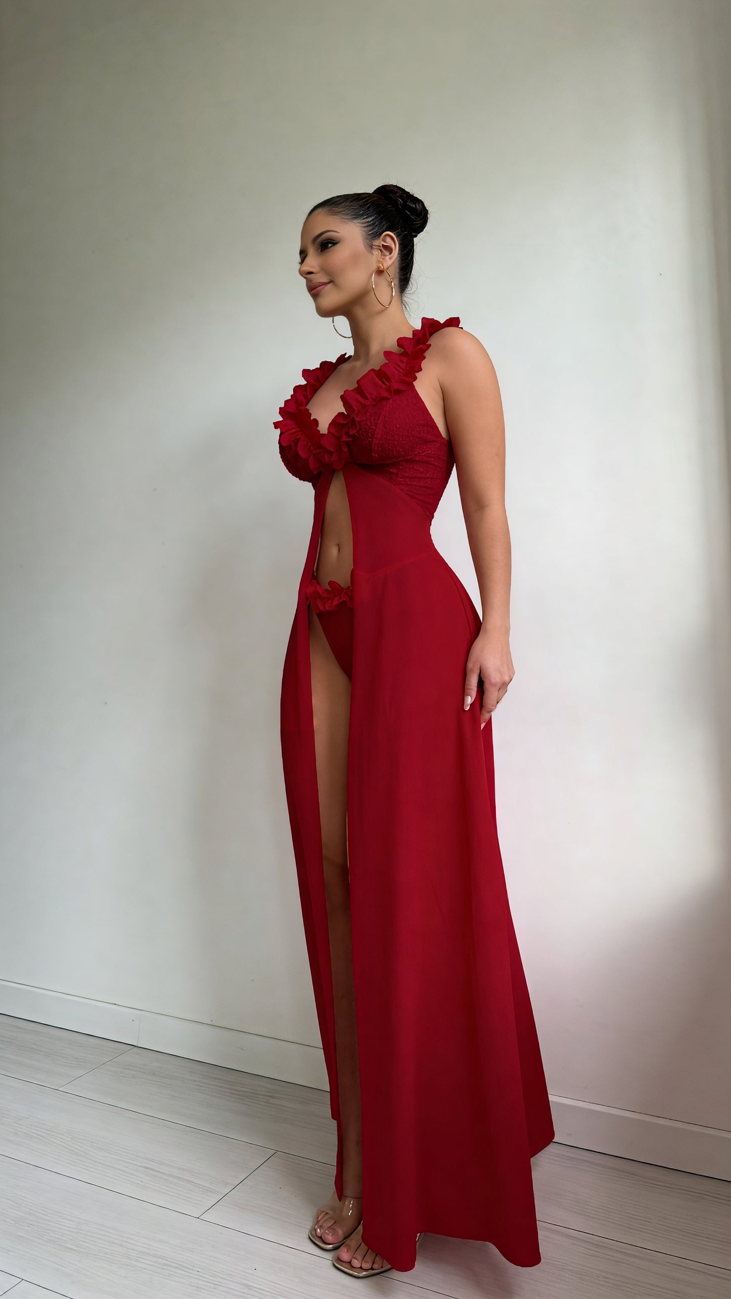 Women's Luxe Sheer Romance Lingerie Set – Romantic Elegant Sleepwear