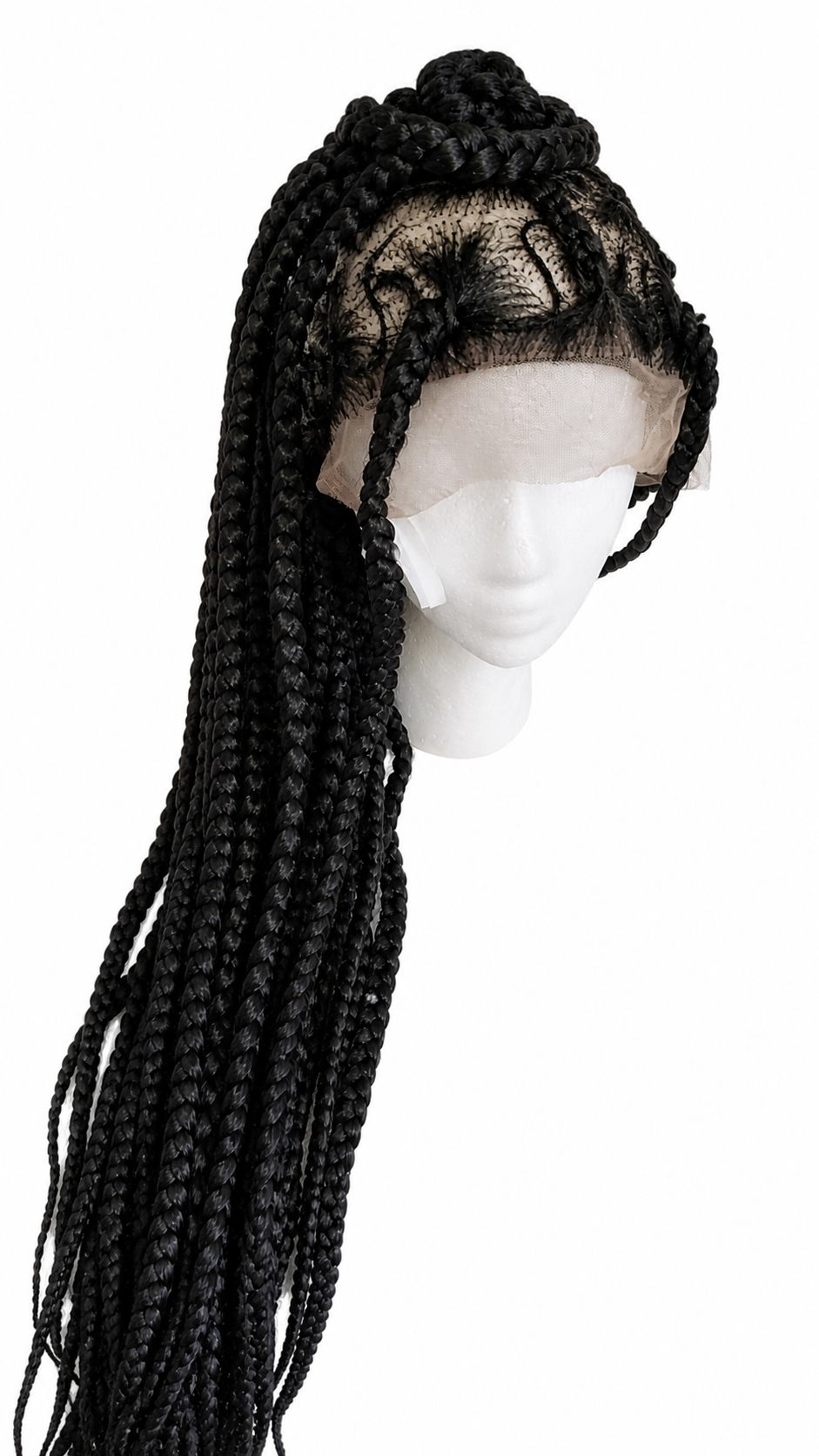 Luxury Singles Braided Lace Wig – Long Individual Box Braids | Full Length Braided Wig with Natural Lace Base