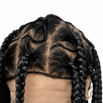 Luxury Singles Braided Lace Wig – Long Individual Box Braids | Full Length Braided Wig with Natural Lace Base