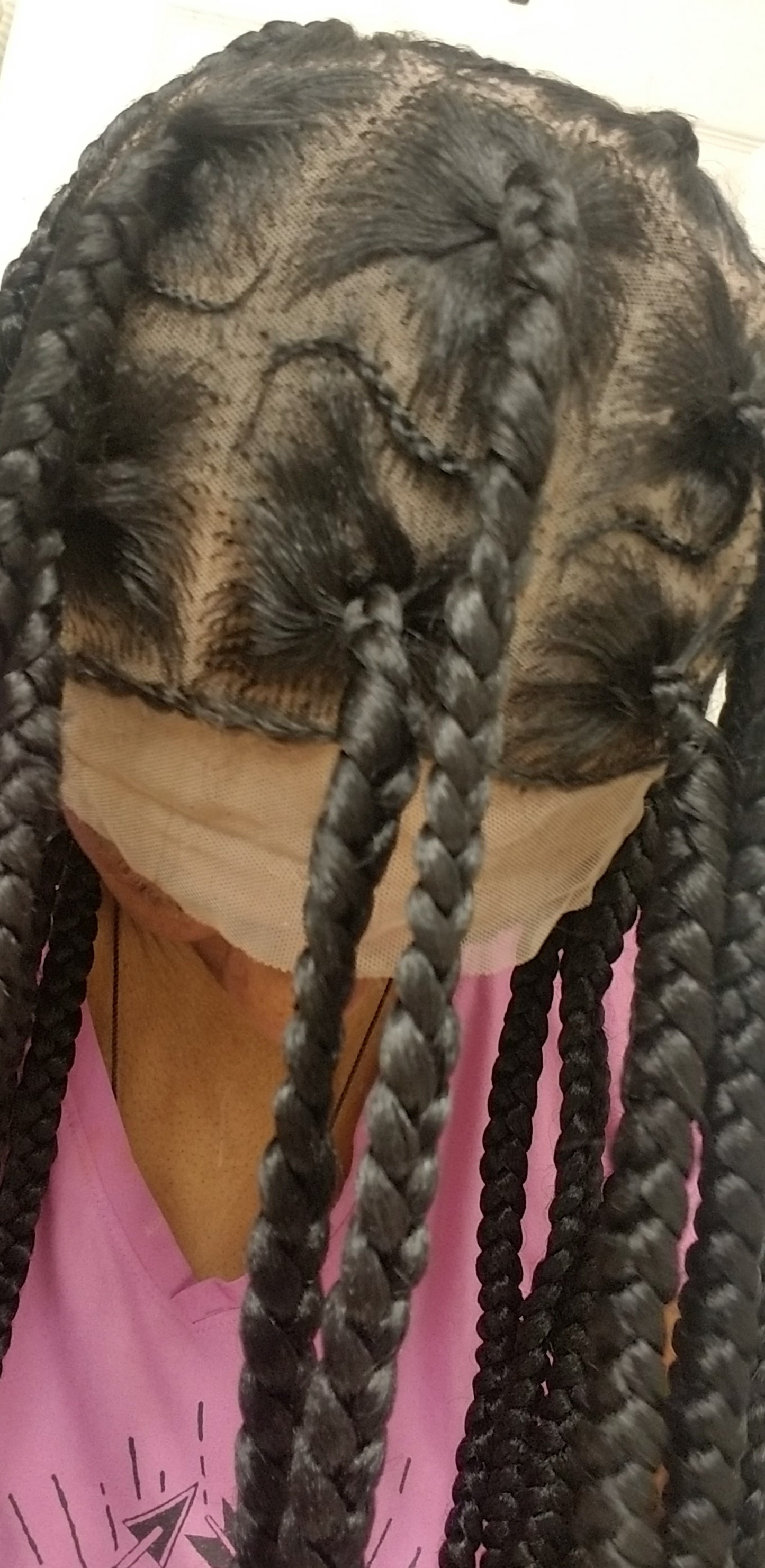 Luxury Singles Braided Lace Wig – Long Individual Box Braids | Full Length Braided Wig with Natural Lace Base