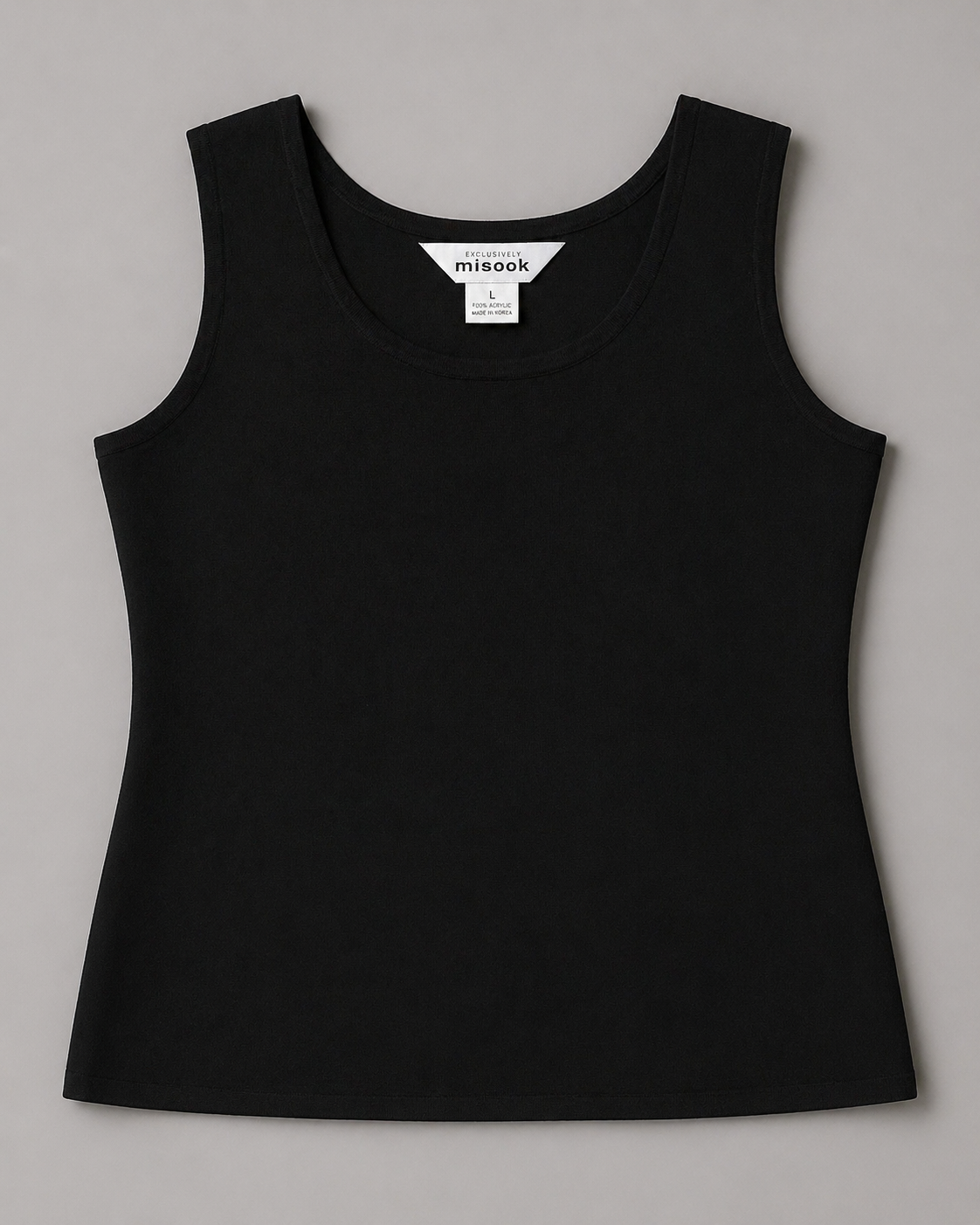 Misook Black Tank Top – Minimalist Knit | Sleeveless | Size Large