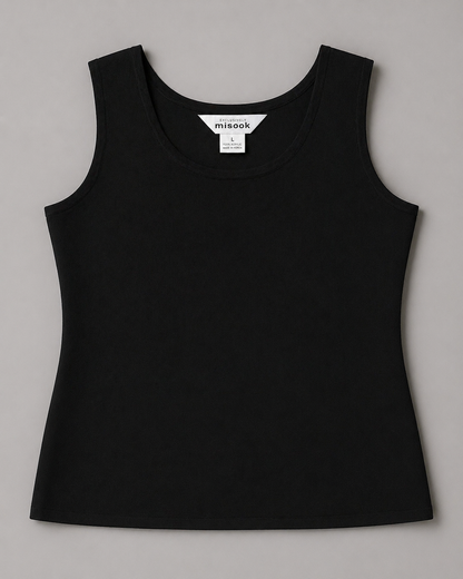 Misook Black Tank Top – Minimalist Knit | Sleeveless | Size Large
